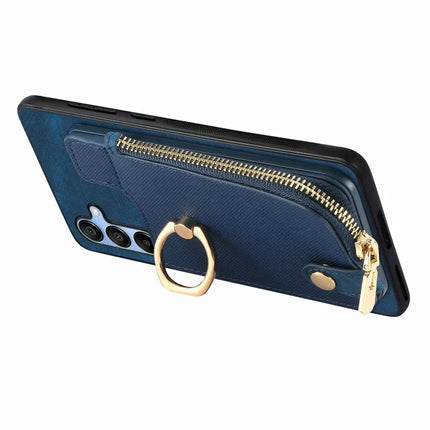 For Samsung Galaxy A16 4G / 5G Case Zipper Pocket Kickstand Leather Phone Back Cover