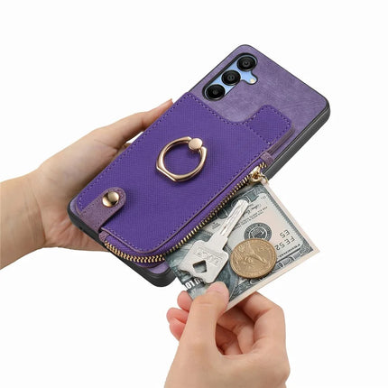 For Samsung Galaxy A16 4G / 5G Case Zipper Pocket Kickstand Leather Phone Back Cover