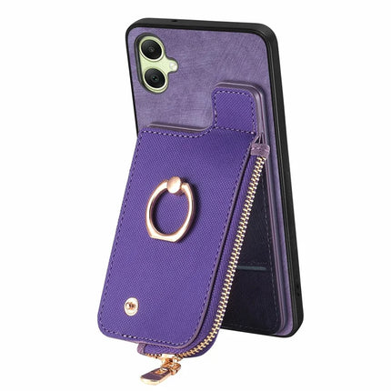 For Samsung Galaxy A06 Case Zipper Pocket Kickstand Leather Phone Back Cover