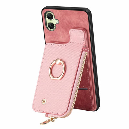 For Samsung Galaxy A06 Case Zipper Pocket Kickstand Leather Phone Back Cover