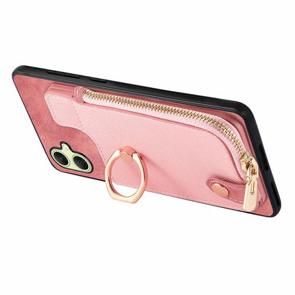 For Samsung Galaxy A06 Case Zipper Pocket Kickstand Leather Phone Back Cover