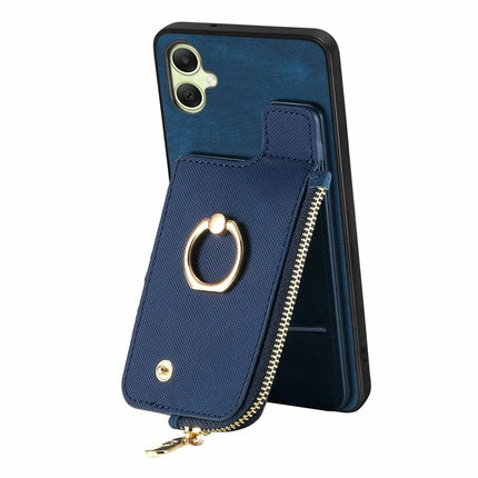 For Samsung Galaxy A06 Case Zipper Pocket Kickstand Leather Phone Back Cover