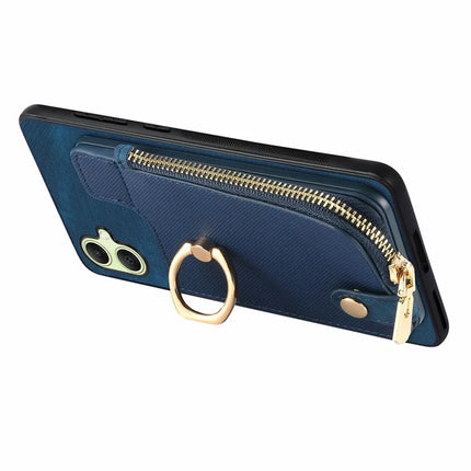 For Samsung Galaxy A06 Case Zipper Pocket Kickstand Leather Phone Back Cover