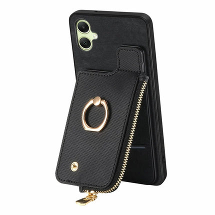 For Samsung Galaxy A06 Case Zipper Pocket Kickstand Leather Phone Back Cover