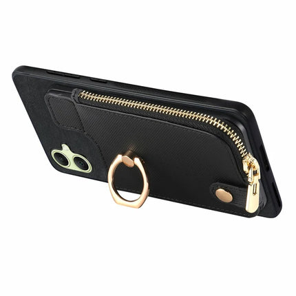 For Samsung Galaxy A06 Case Zipper Pocket Kickstand Leather Phone Back Cover