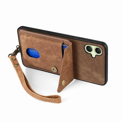 For Samsung Galaxy A06 Case with Card Slot Kickstand Leather TPU Phone Cover