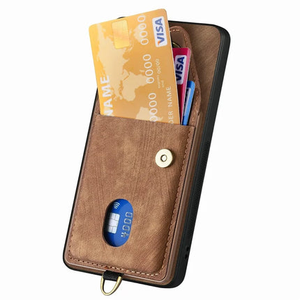 For Samsung Galaxy A06 Case with Card Slot Kickstand Leather TPU Phone Cover