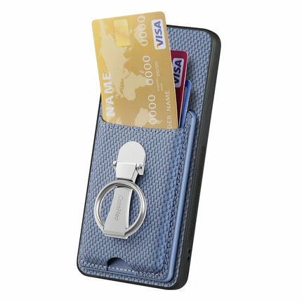 For Samsung Galaxy A06 Case Kickstand Leather Card Slots Back Cover Carbon Fiber Texture