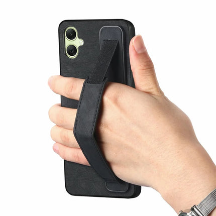 For Samsung Galaxy A06 Case Wristband Leather + TPU Phone Cover