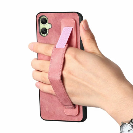 For Samsung Galaxy A06 Case Wristband Leather + TPU Phone Cover