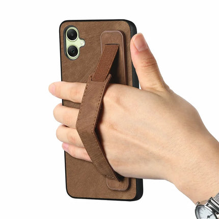 For Samsung Galaxy A06 Case Wristband Leather + TPU Phone Cover
