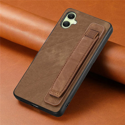 For Samsung Galaxy A06 Case Wristband Leather + TPU Phone Cover