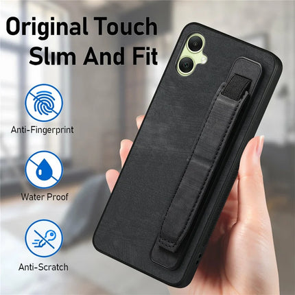 For Samsung Galaxy A06 Case Wristband Leather + TPU Phone Cover