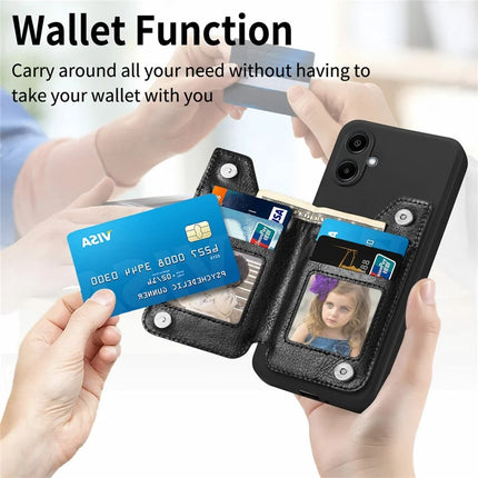 For Samsung Galaxy A06 Case PU Leather+TPU Phone Cover with Zipper Pocket Wallet