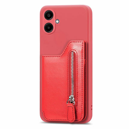 For Samsung Galaxy A06 Case PU Leather+TPU Phone Cover with Zipper Pocket Wallet