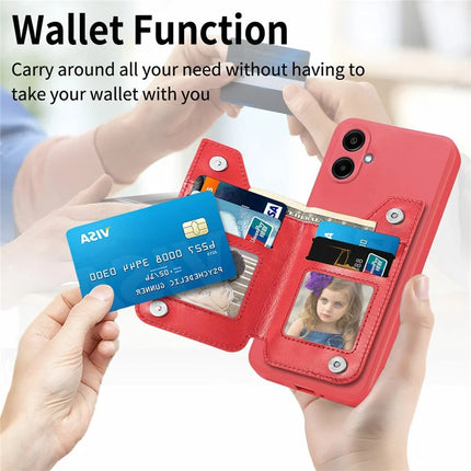 For Samsung Galaxy A06 Case PU Leather+TPU Phone Cover with Zipper Pocket Wallet