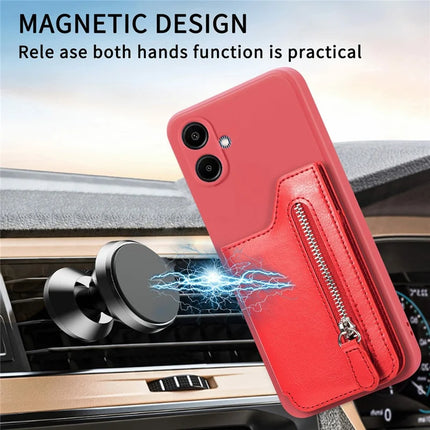 For Samsung Galaxy A06 Case PU Leather+TPU Phone Cover with Zipper Pocket Wallet