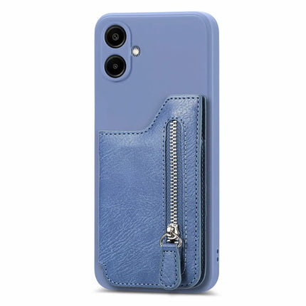 For Samsung Galaxy A06 Case PU Leather+TPU Phone Cover with Zipper Pocket Wallet