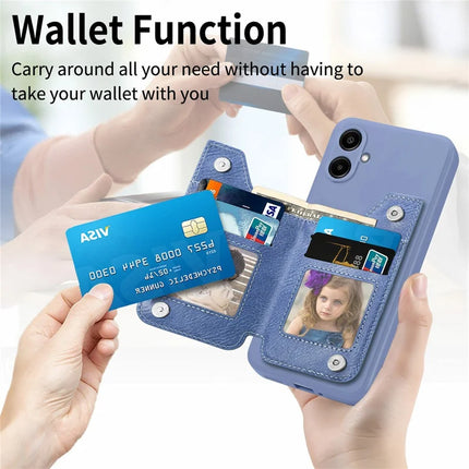 For Samsung Galaxy A06 Case PU Leather+TPU Phone Cover with Zipper Pocket Wallet