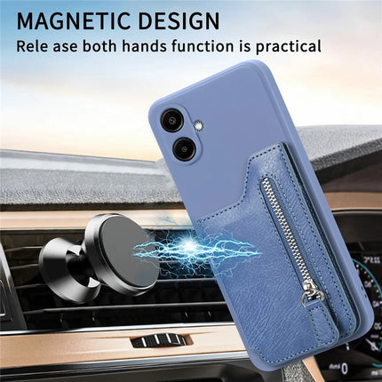 For Samsung Galaxy A06 Case PU Leather+TPU Phone Cover with Zipper Pocket Wallet