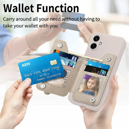 For Samsung Galaxy A06 Case PU Leather+TPU Phone Cover with Zipper Pocket Wallet