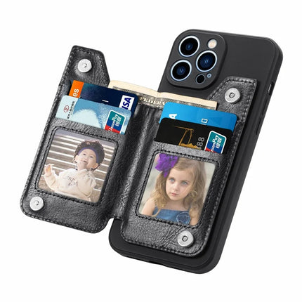 For iPhone 16 Pro Max Case PU Leather+TPU Phone Cover with Zipper Pocket Wallet