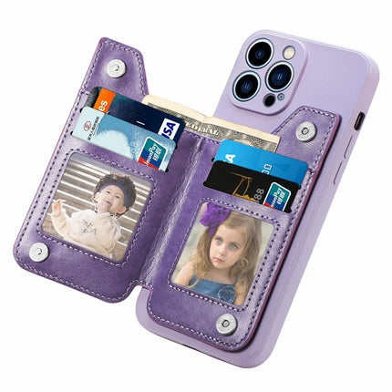 For iPhone 16 Pro Max Case PU Leather+TPU Phone Cover with Zipper Pocket Wallet