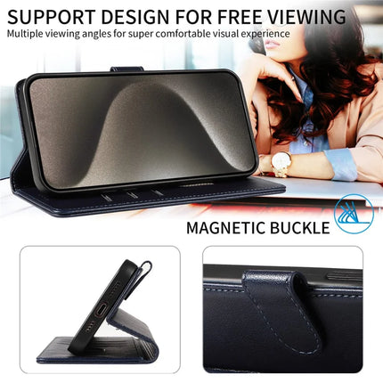 For iPhone 13 Pro Max Leather Case Litchi Texture RFID Blocking Wallet Stand Phone Cover
