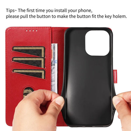 For iPhone 13 Pro Max Leather Case Litchi Texture RFID Blocking Wallet Stand Phone Cover