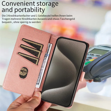 For iPhone 13 Pro Max Leather Case Litchi Texture RFID Blocking Wallet Stand Phone Cover