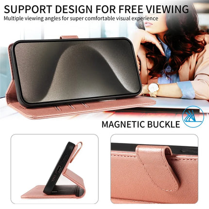 For iPhone 13 Pro Max Leather Case Litchi Texture RFID Blocking Wallet Stand Phone Cover