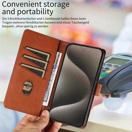 For iPhone 13 Pro Max Leather Case Litchi Texture RFID Blocking Wallet Stand Phone Cover