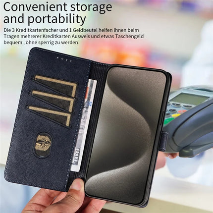 For iPhone 13 Pro Max Leather Case Litchi Texture RFID Blocking Wallet Stand Phone Cover