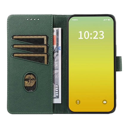 For iPhone 13 Leather Case Litchi Texture RFID Blocking Wallet Stand Phone Cover