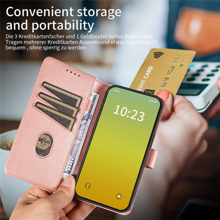 For iPhone 13 Leather Case Litchi Texture RFID Blocking Wallet Stand Phone Cover