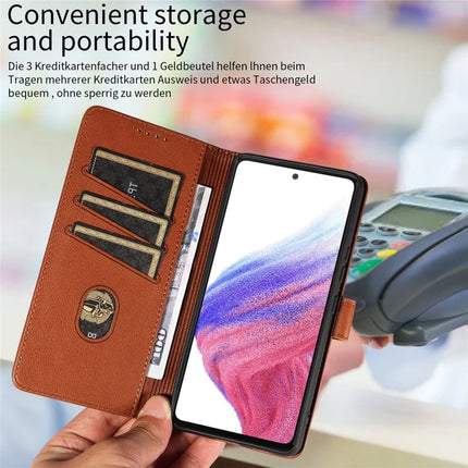 For Samsung Galaxy A53 5G Leather Case Litchi Texture RFID Blocking Wallet Stand Phone Cover
