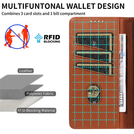 For Samsung Galaxy A53 5G Leather Case Litchi Texture RFID Blocking Wallet Stand Phone Cover
