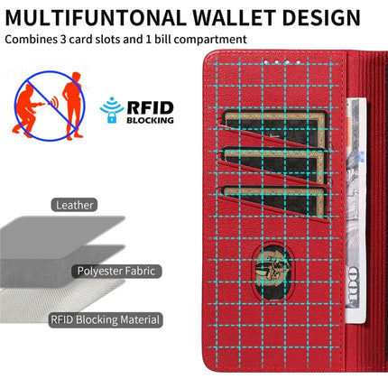 For Samsung Galaxy A53 5G Leather Case Litchi Texture RFID Blocking Wallet Stand Phone Cover