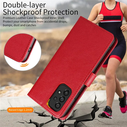 For Samsung Galaxy A53 5G Leather Case Litchi Texture RFID Blocking Wallet Stand Phone Cover