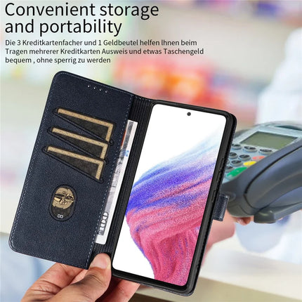 For Samsung Galaxy A53 5G Leather Case Litchi Texture RFID Blocking Wallet Stand Phone Cover