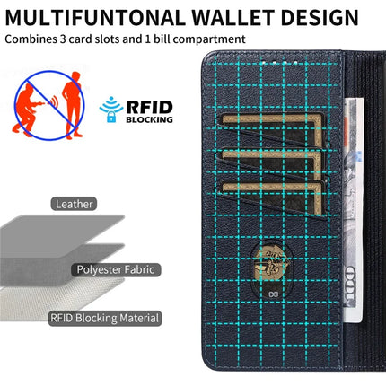 For Samsung Galaxy A53 5G Leather Case Litchi Texture RFID Blocking Wallet Stand Phone Cover