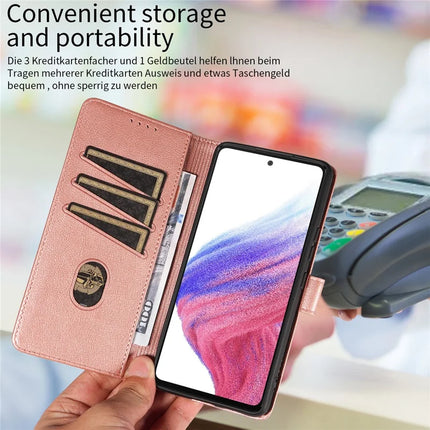 For Samsung Galaxy A53 5G Leather Case Litchi Texture RFID Blocking Wallet Stand Phone Cover