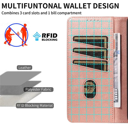 For Samsung Galaxy A53 5G Leather Case Litchi Texture RFID Blocking Wallet Stand Phone Cover
