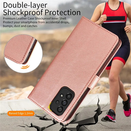 For Samsung Galaxy A53 5G Leather Case Litchi Texture RFID Blocking Wallet Stand Phone Cover
