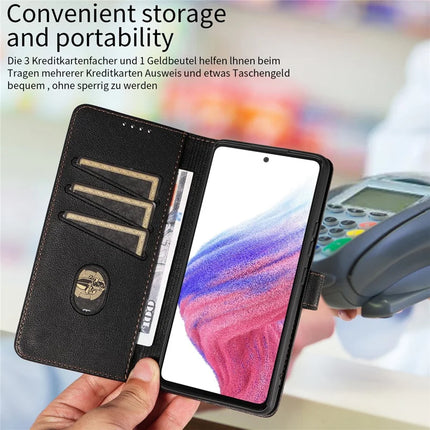 For Samsung Galaxy A53 5G Leather Case Litchi Texture RFID Blocking Wallet Stand Phone Cover