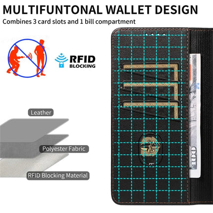 For Samsung Galaxy A53 5G Leather Case Litchi Texture RFID Blocking Wallet Stand Phone Cover