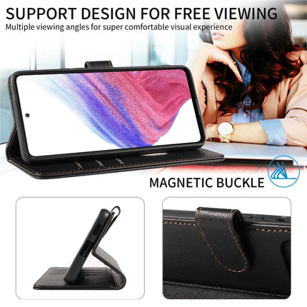 For Samsung Galaxy A53 5G Leather Case Litchi Texture RFID Blocking Wallet Stand Phone Cover
