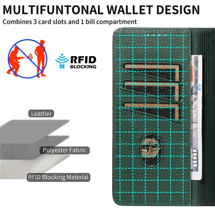 For Samsung Galaxy A53 5G Leather Case Litchi Texture RFID Blocking Wallet Stand Phone Cover