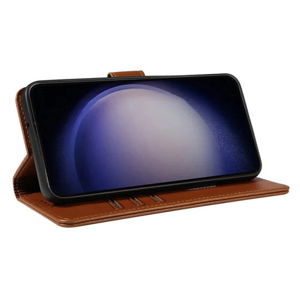 For Samsung Galaxy S23 FE Leather Case Litchi Texture RFID Blocking Wallet Stand Phone Cover