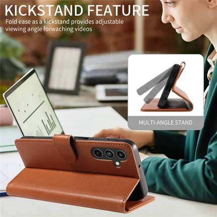 For Samsung Galaxy S23 FE Leather Case Litchi Texture RFID Blocking Wallet Stand Phone Cover